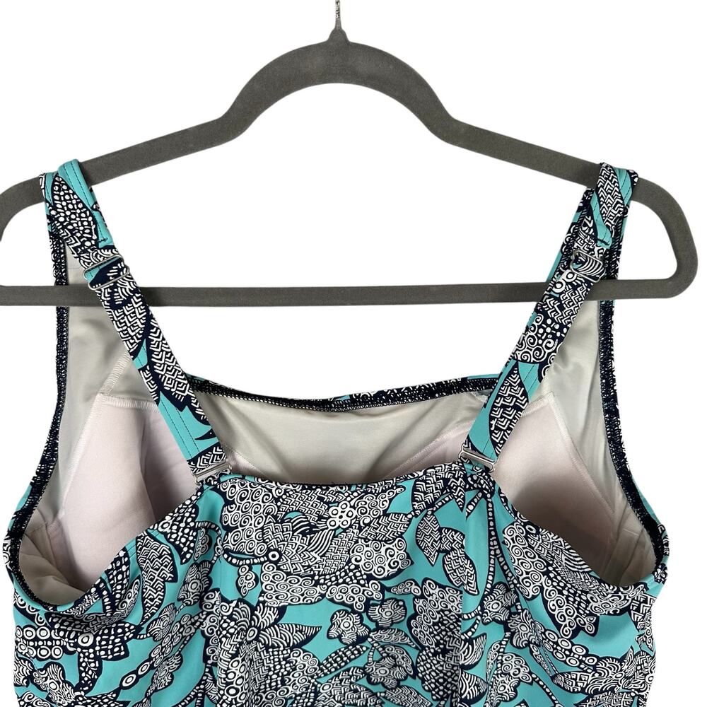 Lands' End Blue and Black Floral Swim Coverup - Picture 3 of 10
